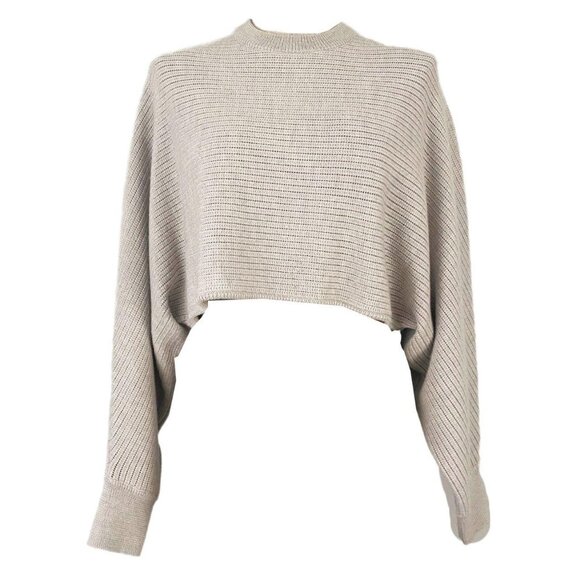 wilfred aritzia cropped sweater in light gray - Picture 1 of 5